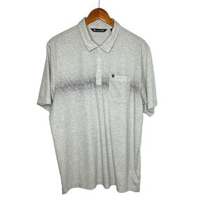 Travis Mathew Mens Polo Golf Performance Shirt XL Heathered White Short Sleeve